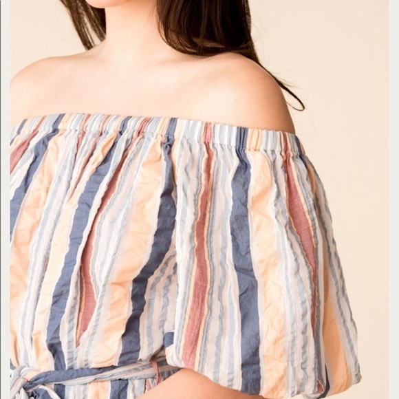 Ulla Johnson Elan Sky Striped Seersucker Wide Leg Jumpsuit Size 4 - Picture 6 of 8